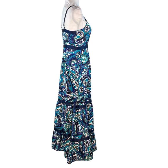 NWOT ModCloth Maxi Dress Sleeveless Tiered Paisley Whimsigoth Blue Size M - Picture 5 of 8